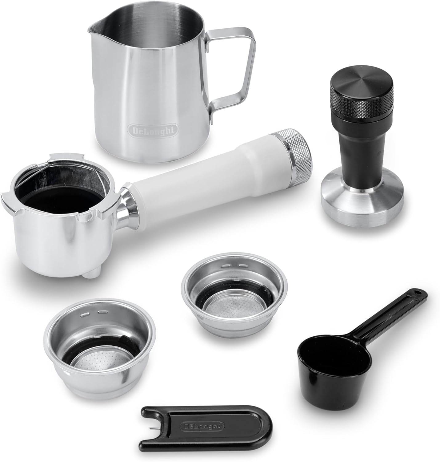 De'Longhi Dedica – Cafetera de Bomba de Acero Inoxidable para Café Molido o Monodosis, Espresso y Capuchino, Depósito de 1.3 Litros, Sistema Antigoteo, Modelo EC685.M, Color Metal