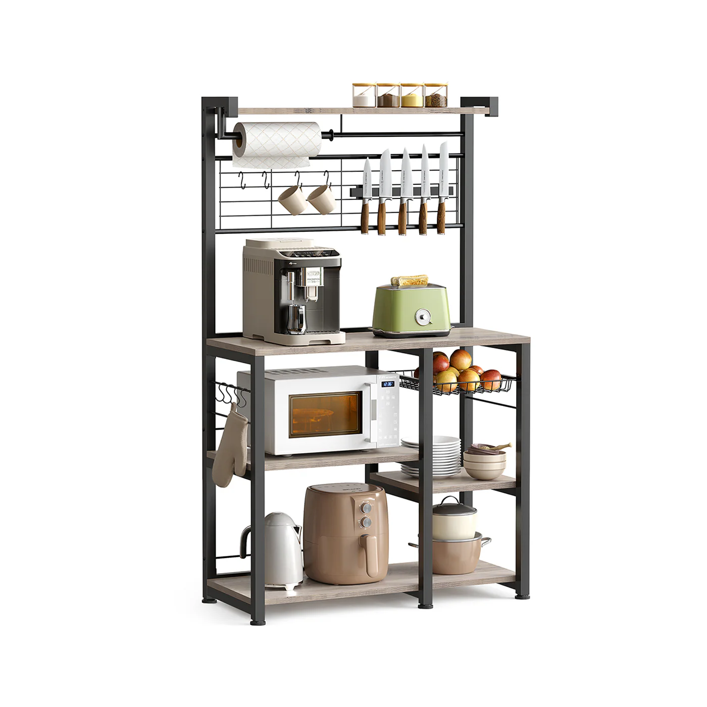 Estantería de Cocina Soporte para Panadería Cesta de Alambre Soporte de Papel