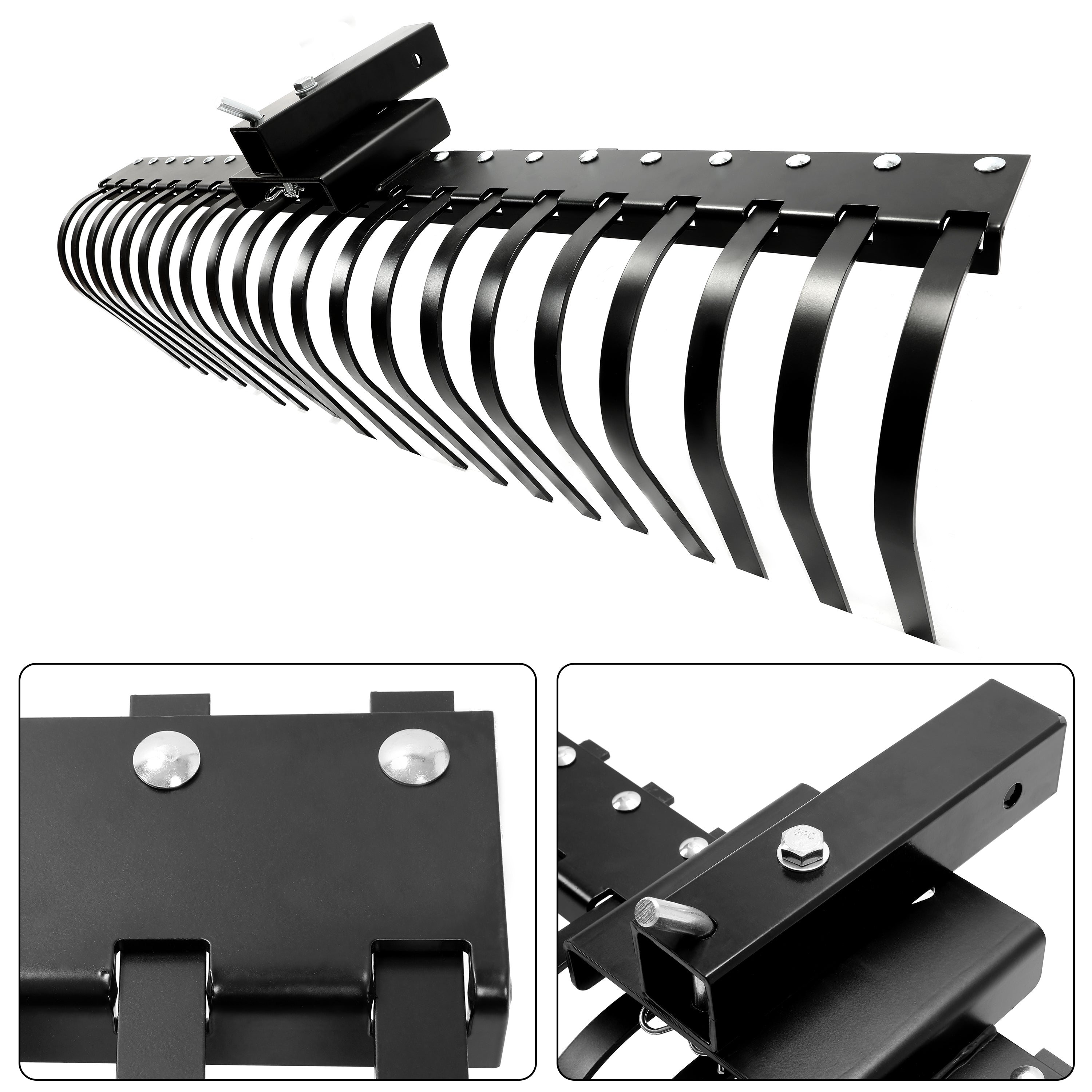 2025 Kojem Rastrillo Paisajístico de 60 pulgadas para Limpiar Senderos, Playas y Jardines con ATV, UTV, SxS, Barra de Herramientas de 48