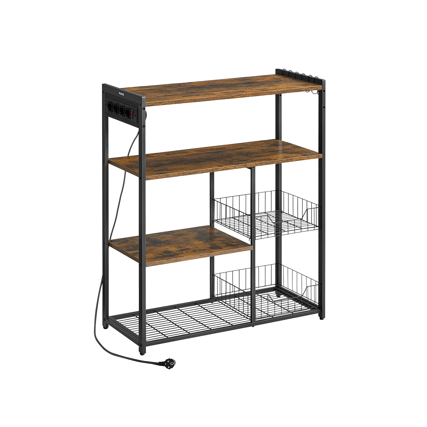 Estantería de Cocina con 2 Cestas de Malla