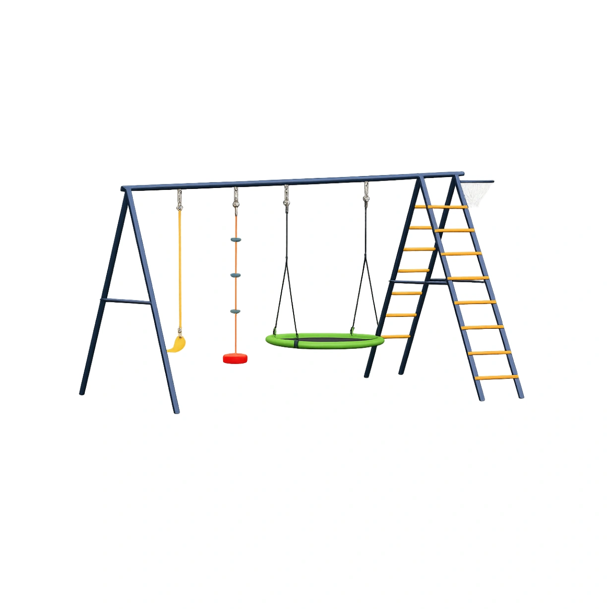 Estructura de columpio para niños Multicolor Acero Para jardín 340x200x210 cm