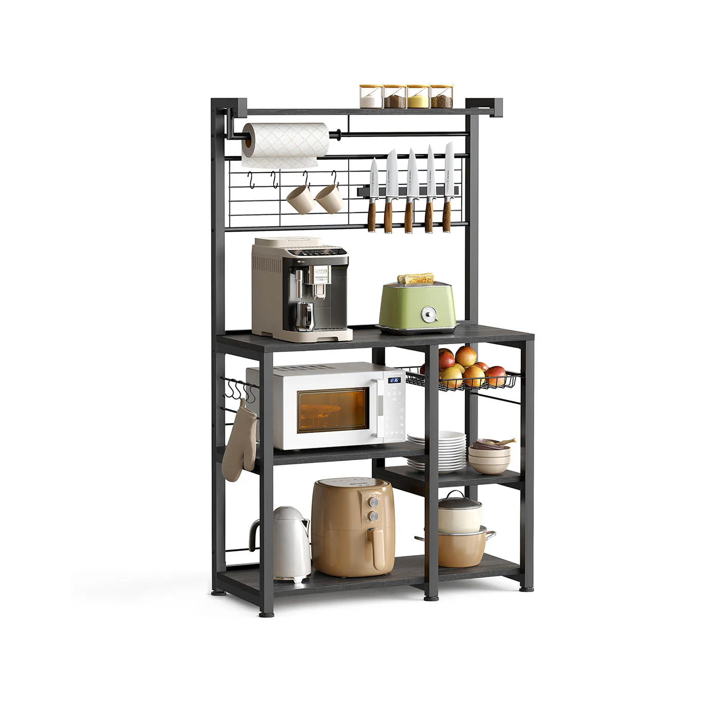 Estantería de Cocina Soporte para Panadería Cesta de Alambre Soporte de Papel