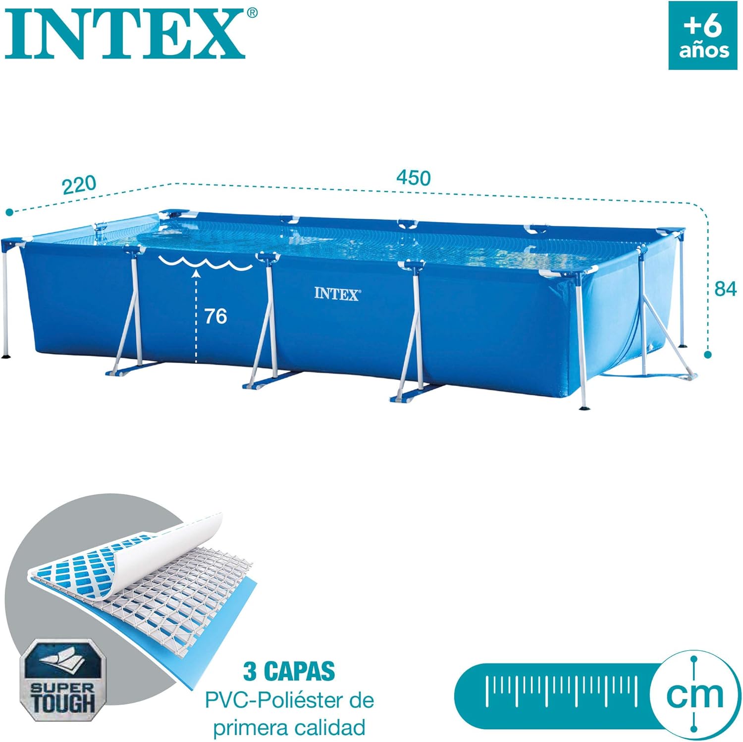 Intex 28271NP – Piscina Desmontable Small Frame 260 x 160 x 65 cm, 2.282 Litros, Azul