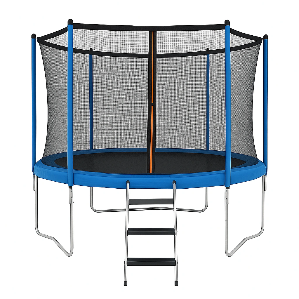 Trampolín de jardín de acero azul Ø305x250cm