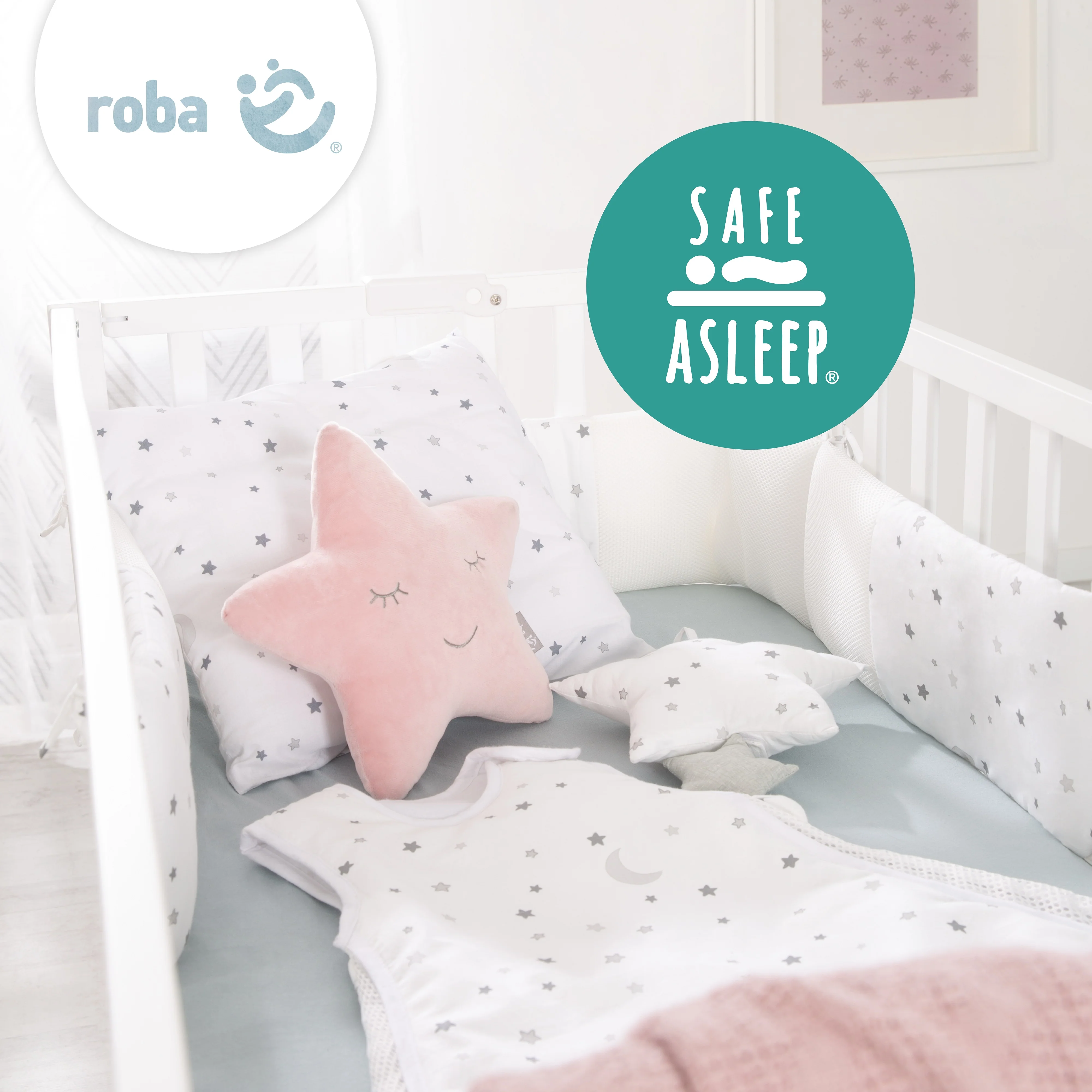 Colchón para bebés y niños COMFORT AIR ROLL safe asleep® con funda de jacquard