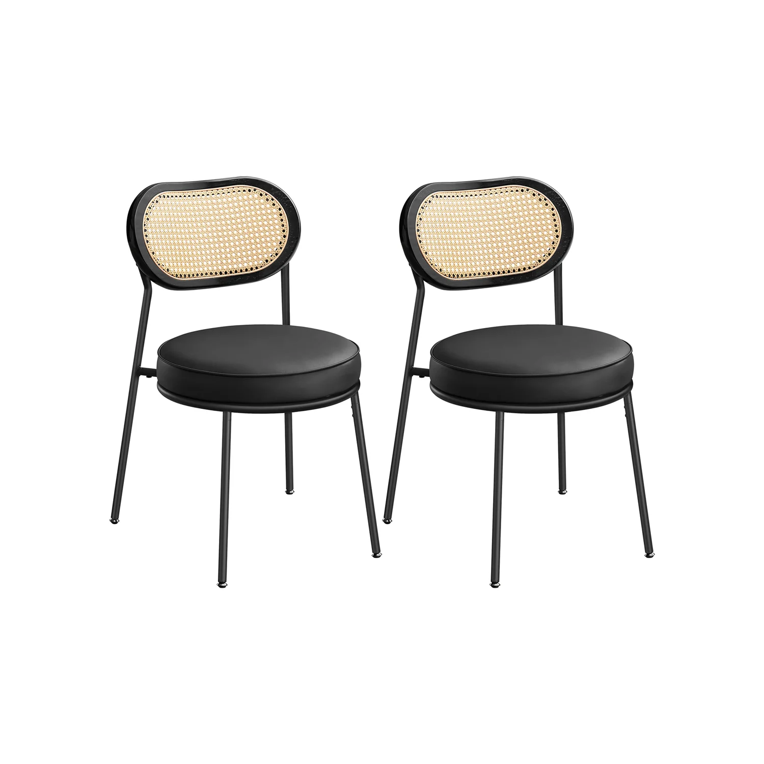 Juego de 2 Sillas de Comedor con Respaldo de Ratán Bobo PE