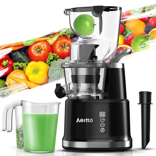 2025 Aeitto Extractor de Jugos Vertical de Masticado Lento para Frutas y Verduras, Portátil