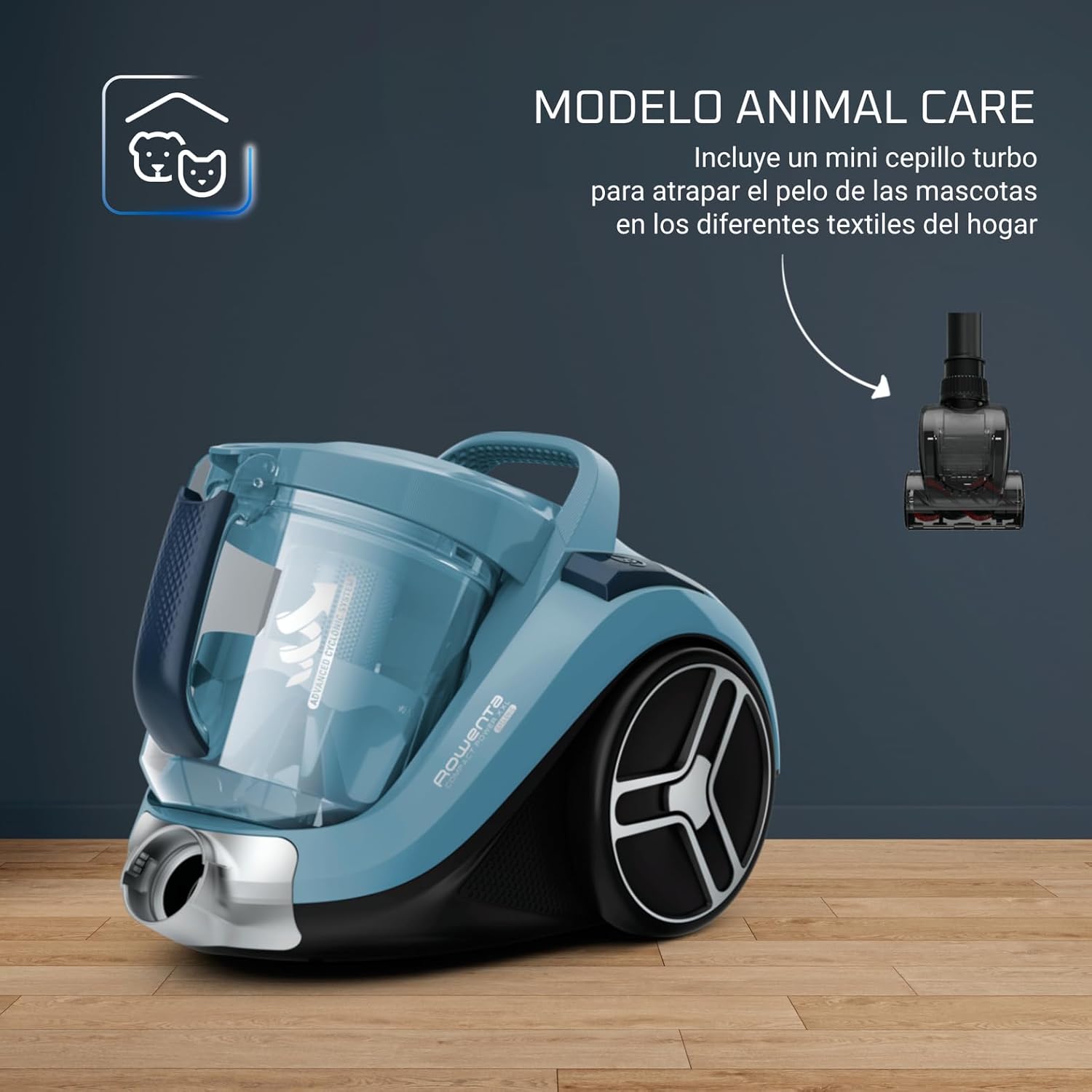 Rowenta Compact Power XXL Aspiradora sin Bolsa, Motor Eficiente Energéticamente de 900W, Filtración Ciclónica Avanzada, Depósito Extra Grande de 2.5L, Compacta, Kit Clásico, Modelo RO4B23