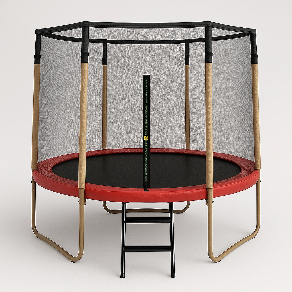 Trampolín redondo infantil seguridad acero exterior recreativo 2.8x2.8x2.5m