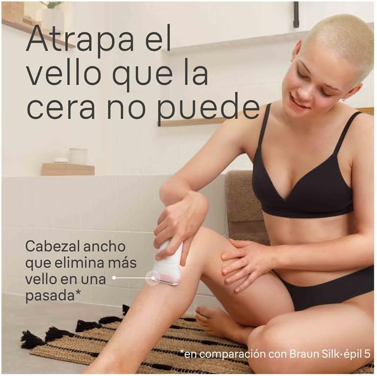 Braun Silk-épil 7, Depiladora Eléctrica para una Fácil Eliminación del Vello, Piel Suave y Duradera, Modelo 7-210, Blanco/Flamenco