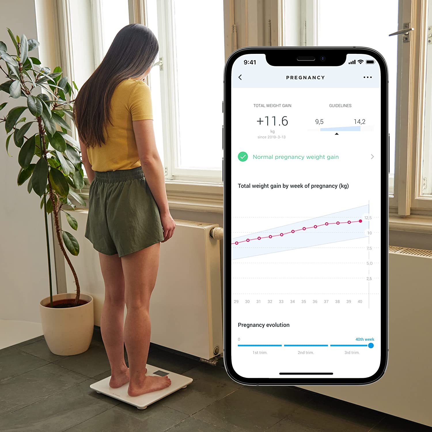 2025 Withings Body+ - Báscula Digital Wi-Fi Inteligente con Sincronización Automática a la App del Smartphone