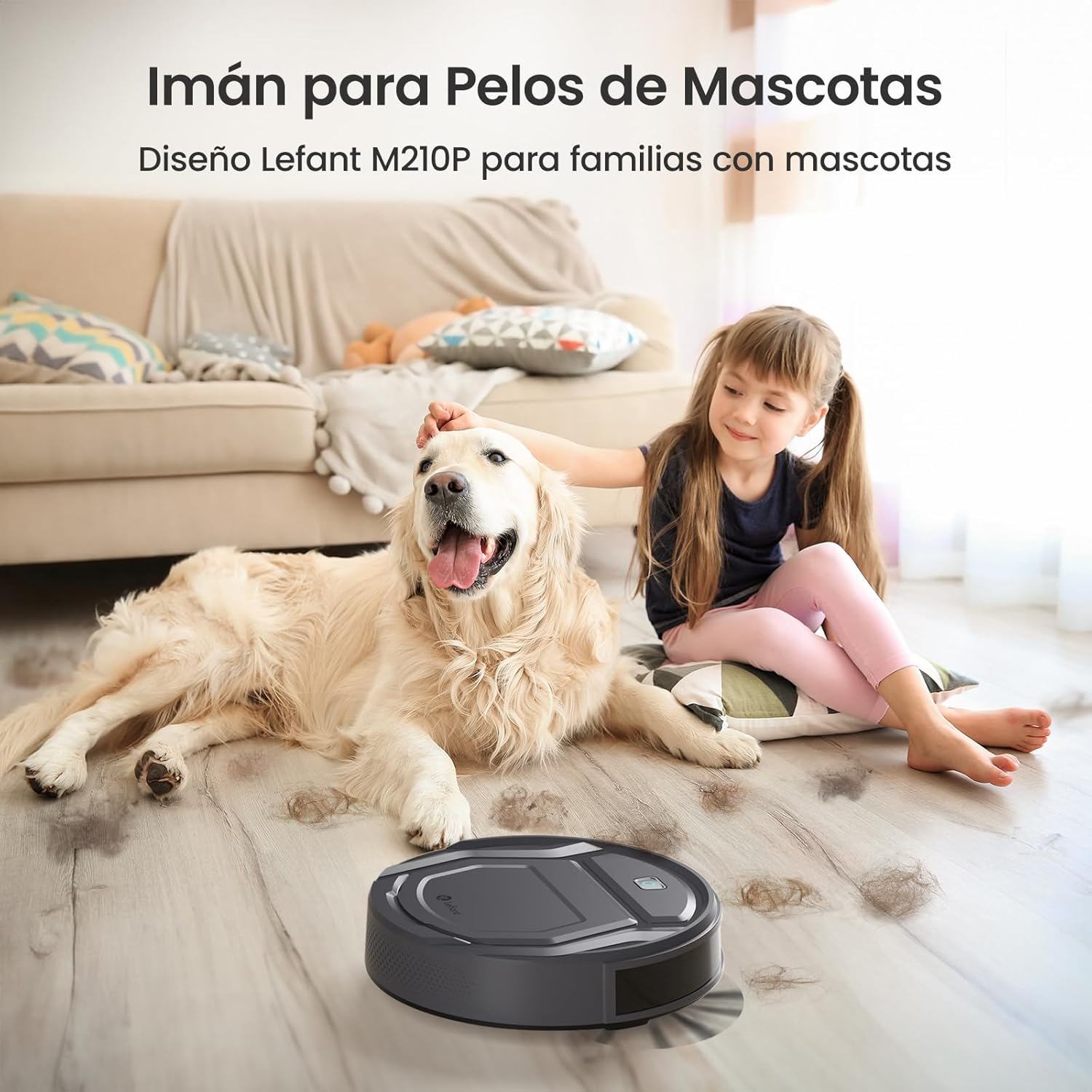 Robot Aspirador LEFANT M210 Pro 2200Pa, 120 Minutos de Autonomía, WiFi/App/Alexa, Sensor Mejorado Anti-Colisión y Anti-Caída, Navegación Inteligente, Delgado y Silencioso, 6 Modos de Limpieza
