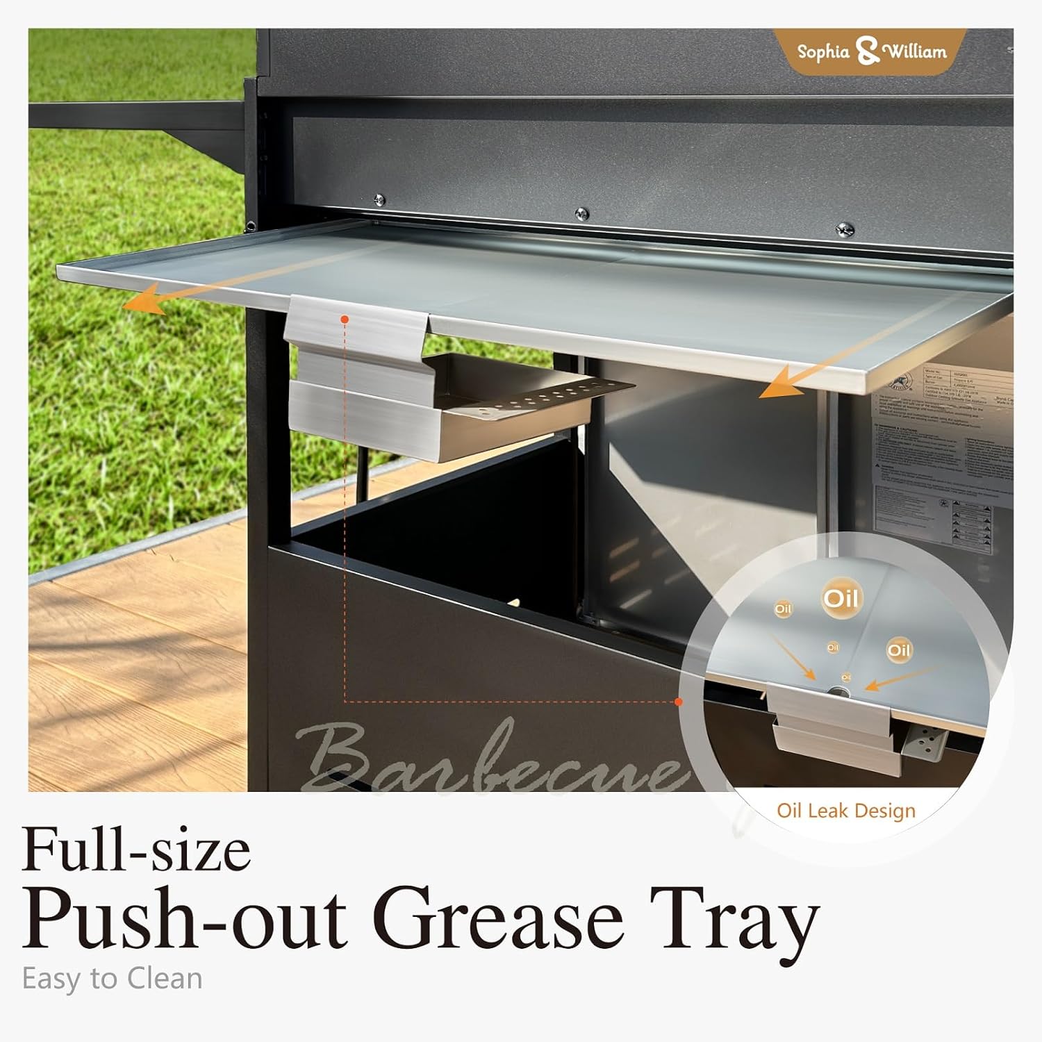 2025 Parrilla a Gas con Quemador Lateral y Parrilla de Hierro Fundido Esmalte Porcelánico 42,000 BTU, Parrilla Portátil de Acero Inoxidable, Propano