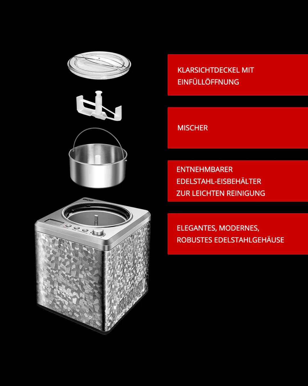 2025 Máquina de hielo profesional – Capacidad 2 L, rápida y cremosa