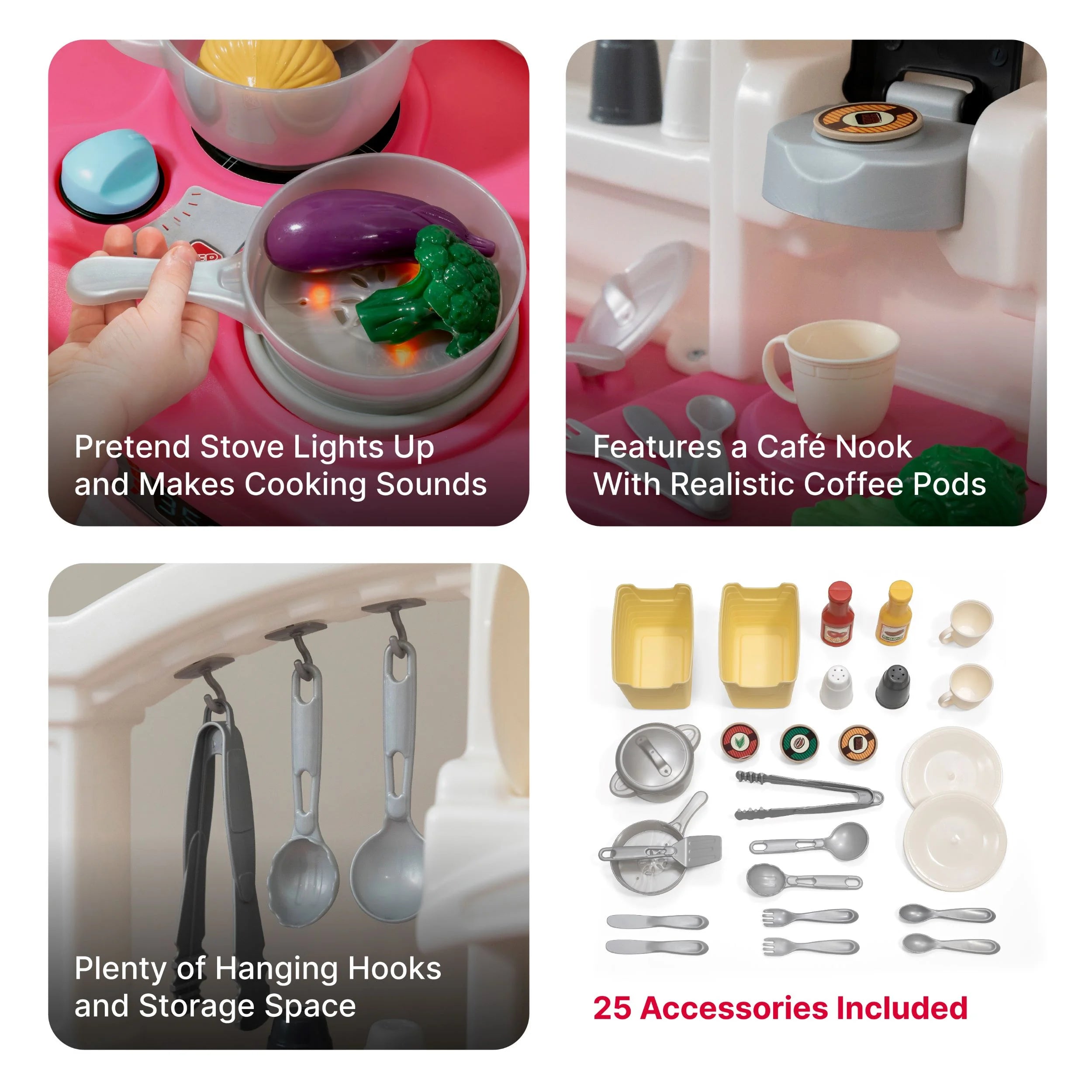 2025 Set de cocina infantil Step2 Fun with Friends en rosa