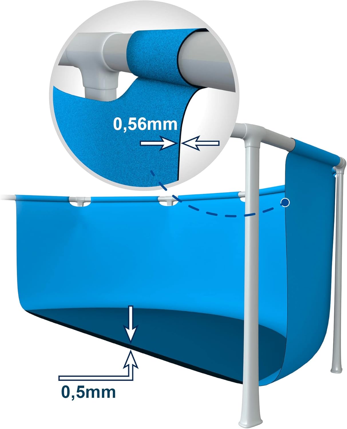 Intex 28271NP – Piscina Desmontable Small Frame 260 x 160 x 65 cm, 2.282 Litros, Azul