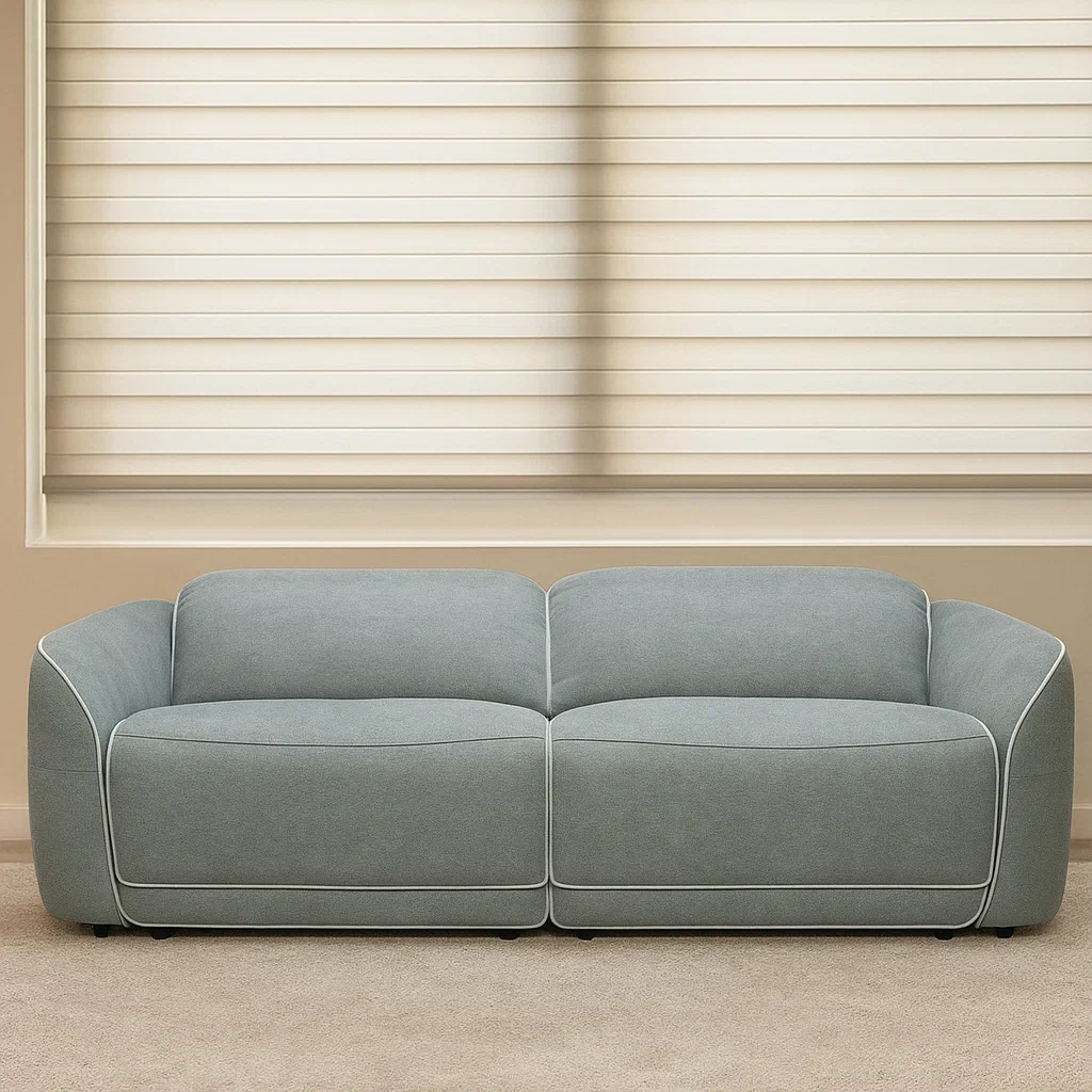 Sofá relax 3 plazas gris poliéster interior 208×107×77 cm - Hesj5pURgdmJ