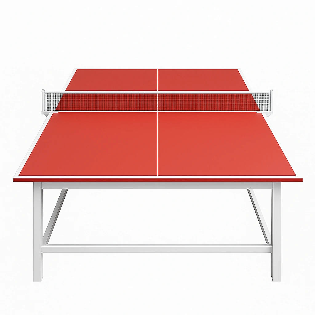 Mesa de ping pong roja con red y ruedas Acero Interior/Exterior 274x152.5x76 cm