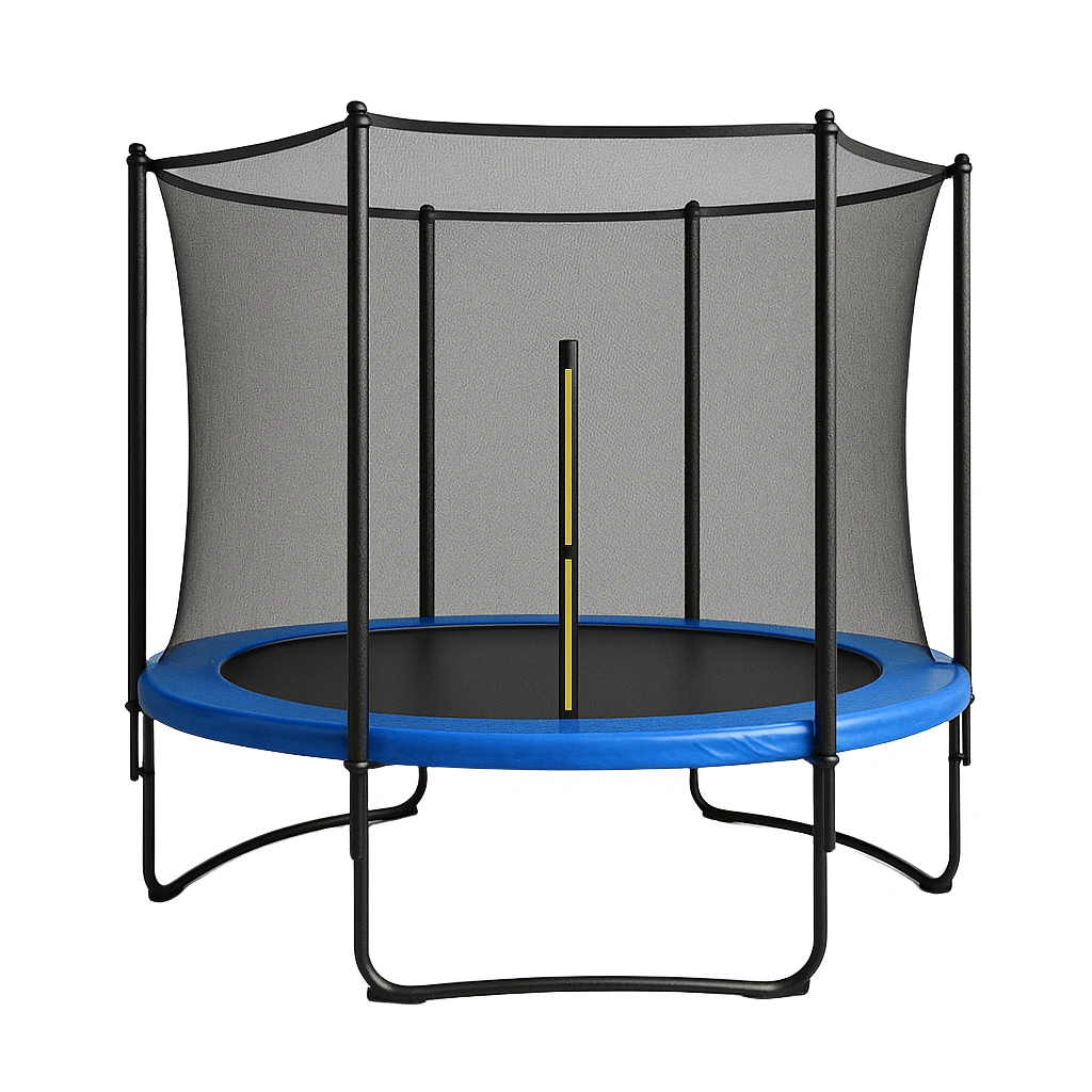 Trampolín Redondo Azul con Red de Seguridad Acero para Exterior 3x3x2.8m