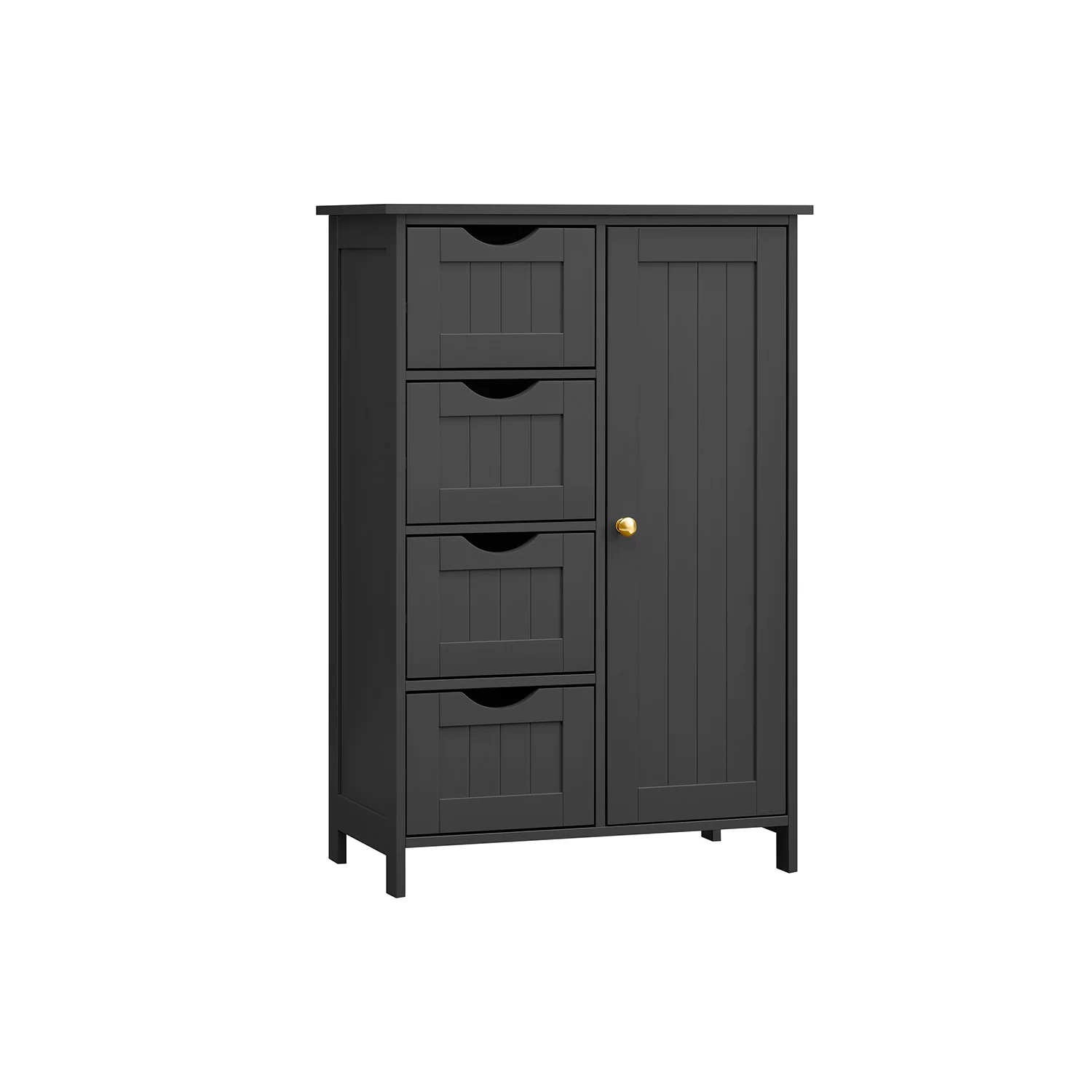 Armario de Baño Estrecho Cómoda con Cajones Estante Ajustable