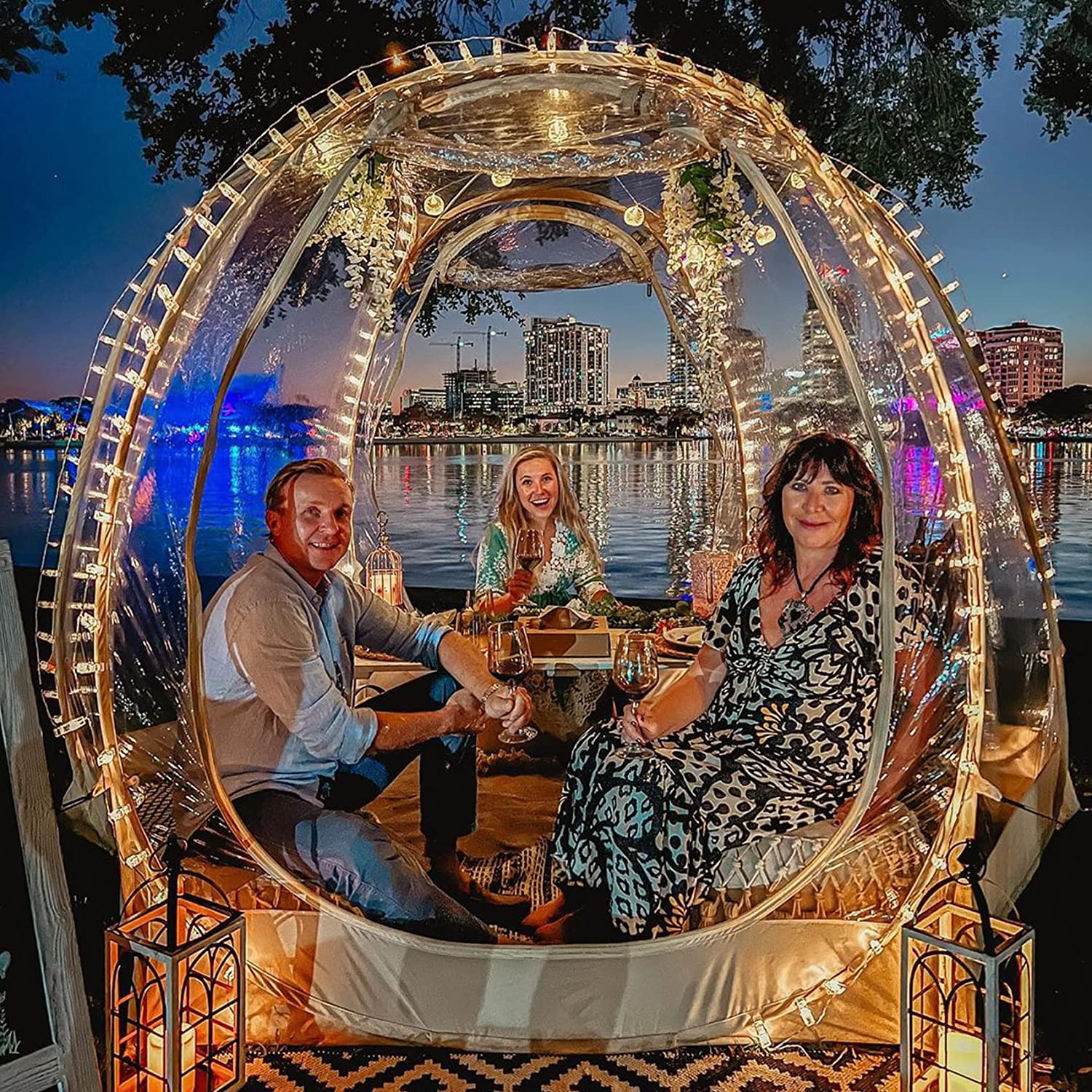 2025 Alvantor Burbuja Tienda Gazebo Pop Up, Refugio Tipo Igloo para 8-10 Personas, Carpa de Jardín y Patio