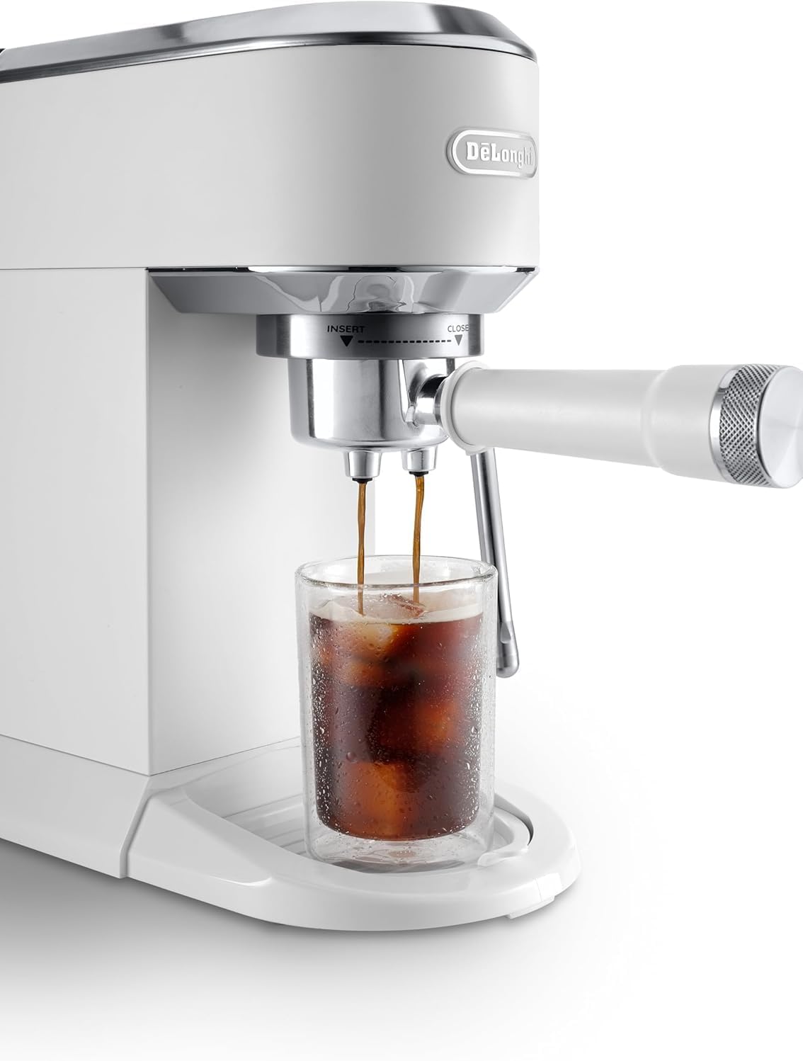 De'Longhi Dedica – Cafetera de Bomba de Acero Inoxidable para Café Molido o Monodosis, Espresso y Capuchino, Depósito de 1.3 Litros, Sistema Antigoteo, Modelo EC685.M, Color Metal