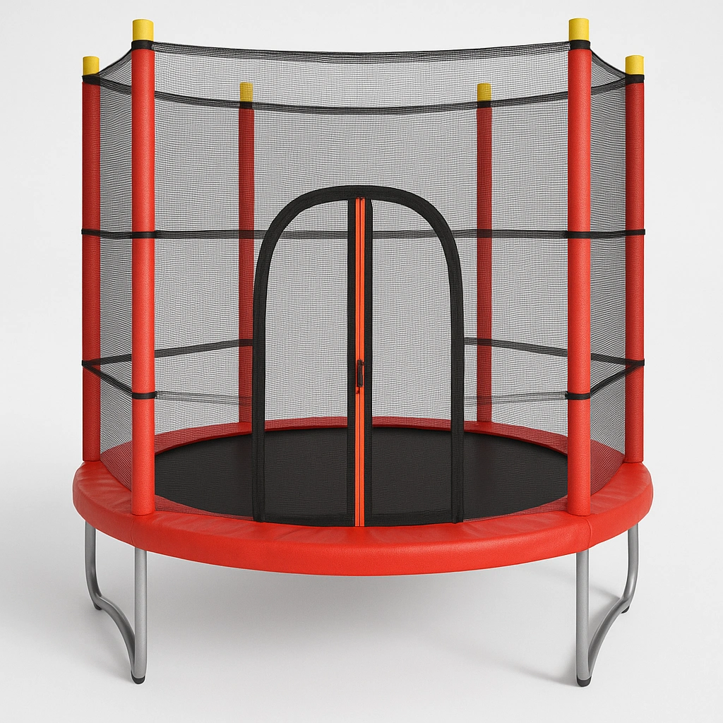 Trampolín circular Rojo y Amarillo Acero Usos exteriores y recreativos 300 cm x 300 cm x 340 cm