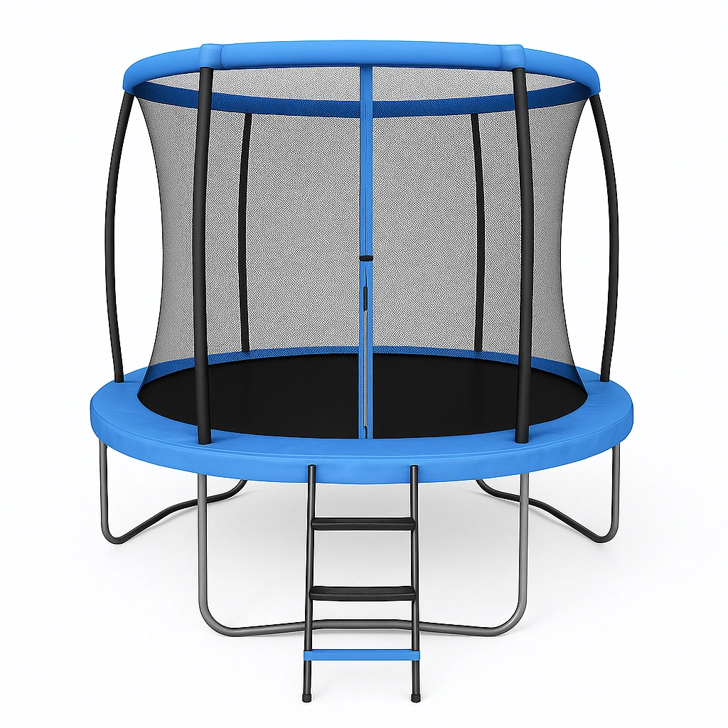 Trampolín Redondo Azul Acero Jardín 3x3x2.6m