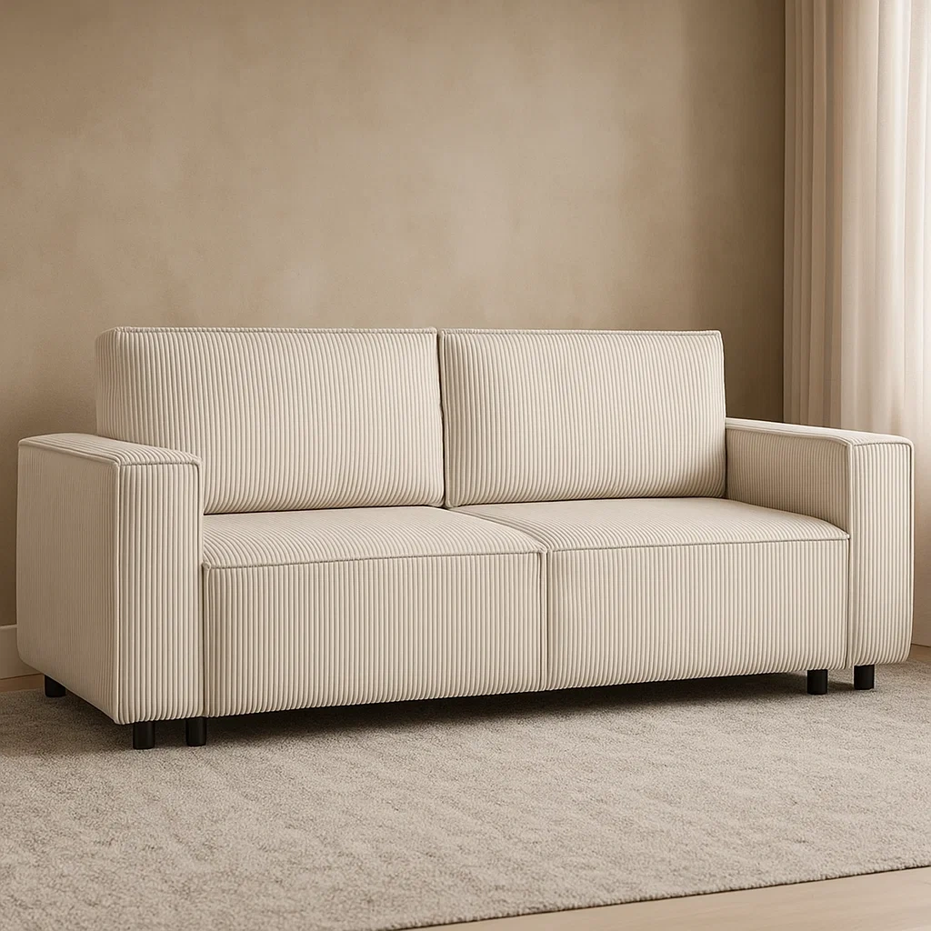 Sofá cama 3 plazas beige terciopelo salón 178×88×86 cm - HxFLzzsWcRGk