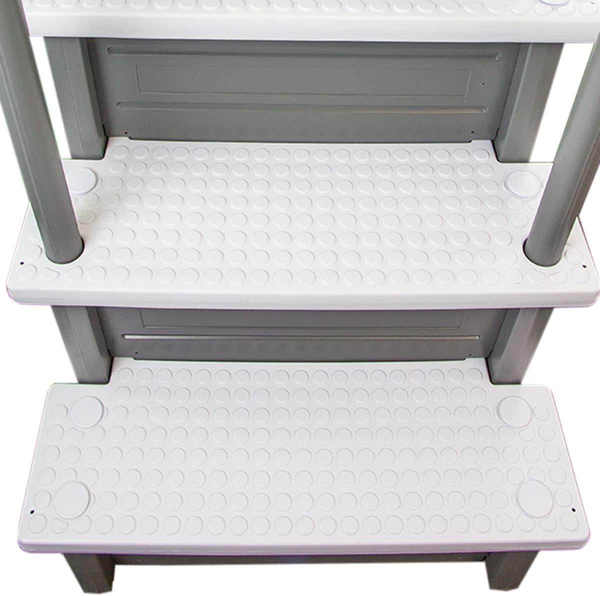 Escalones antideslizantes Aqua Select para piscinas elevadas | Azul | Para piscinas sobre tierra | Se pueden montar en terrazas de 48