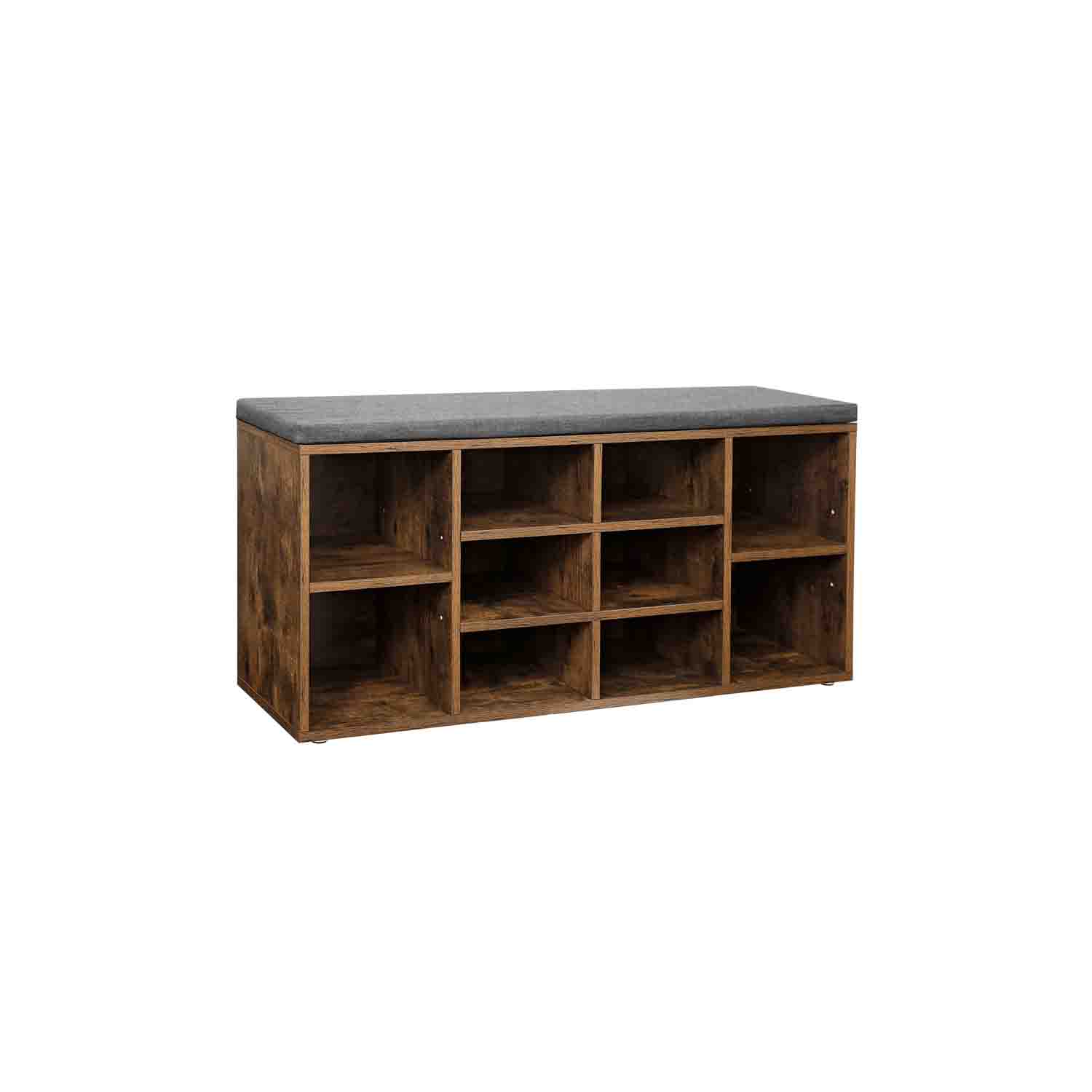 Banco para Zapatos Almacenamiento con Cojín Acolchado