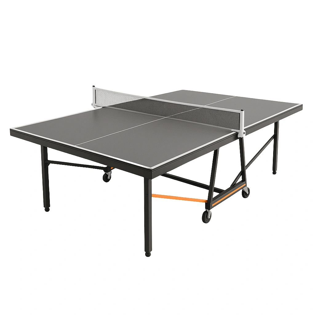 Mesa de ping pong plegable en color blanco roto con ruedas, interior de acero 274x152.5x76 cm