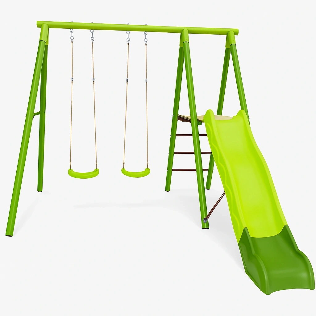 Columpios infantiles 260x185x175 cm verde metal/plástico - ZxWKoiMn27Rg