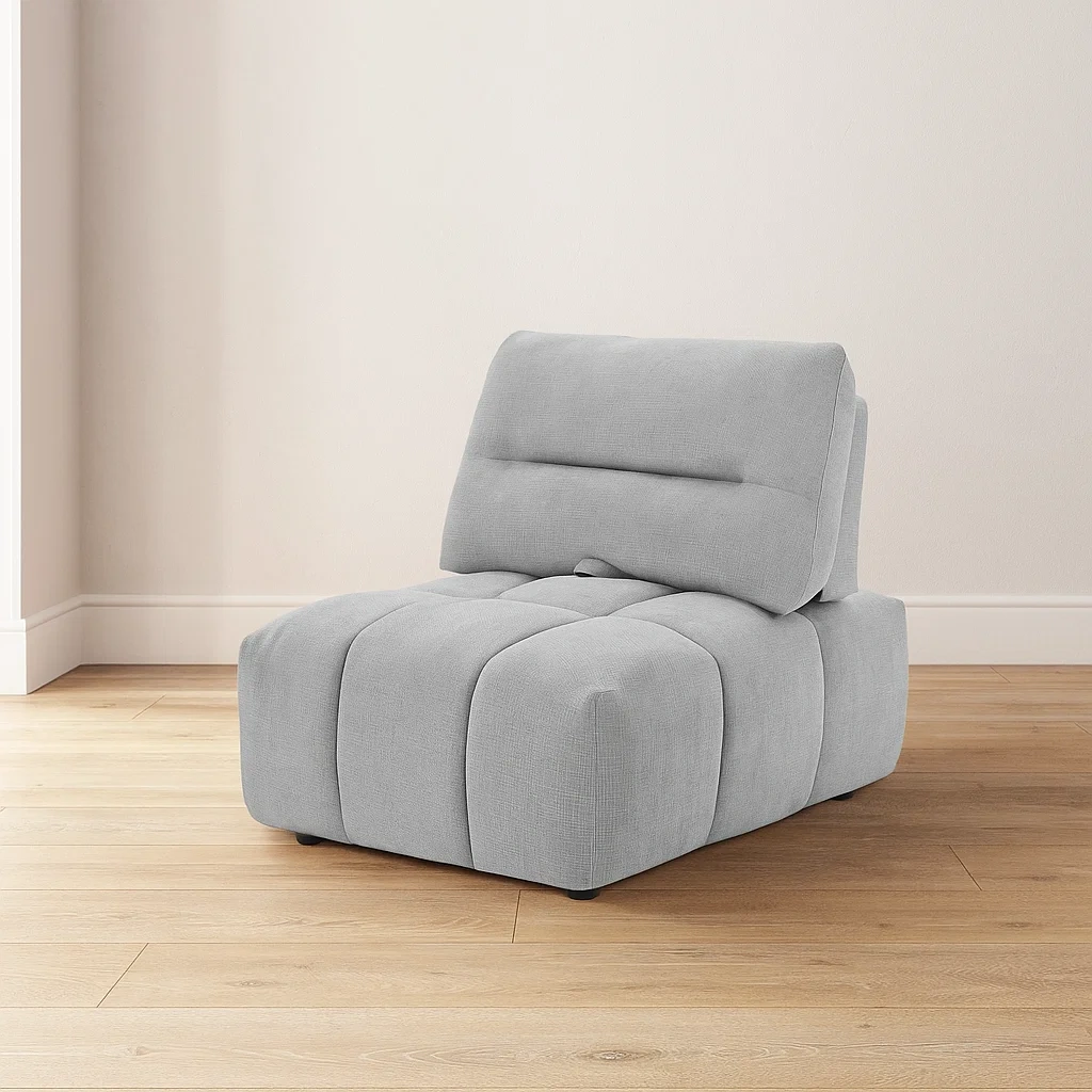 Sofá modular individual gris claro de poliéster para salón 86×123×93 cm - JtncsSsh8PwR