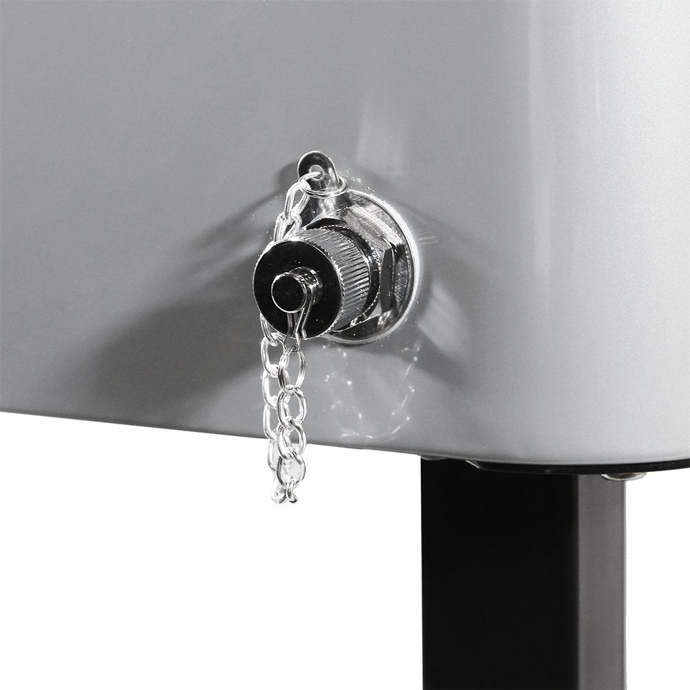 2025 Enfriador Rodante de 80 Quartos para Patio al Aire Libre y Fiesta, Gris, Carro de Bebidas Frías Portátil con Estante, Soporte y Abrelatas