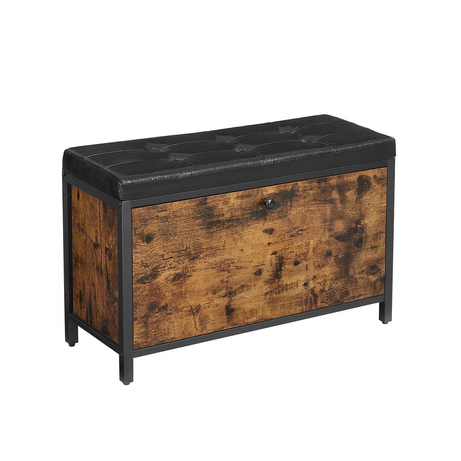 Banco Zapatero Marrón Rústico y Negro