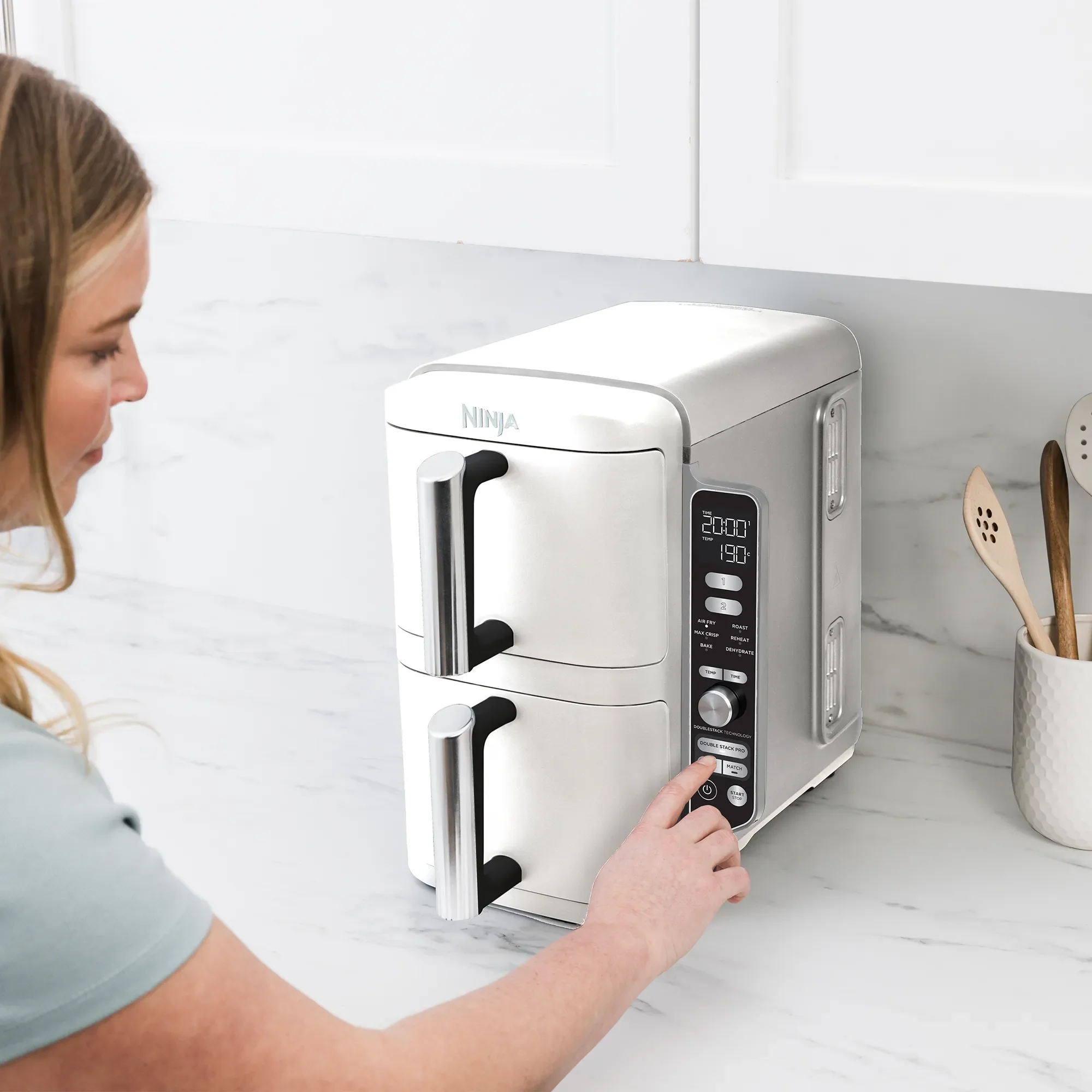2025 Freidora de aire Ninja DoubleStack™ XXXL 9,5 L con 2 cajones