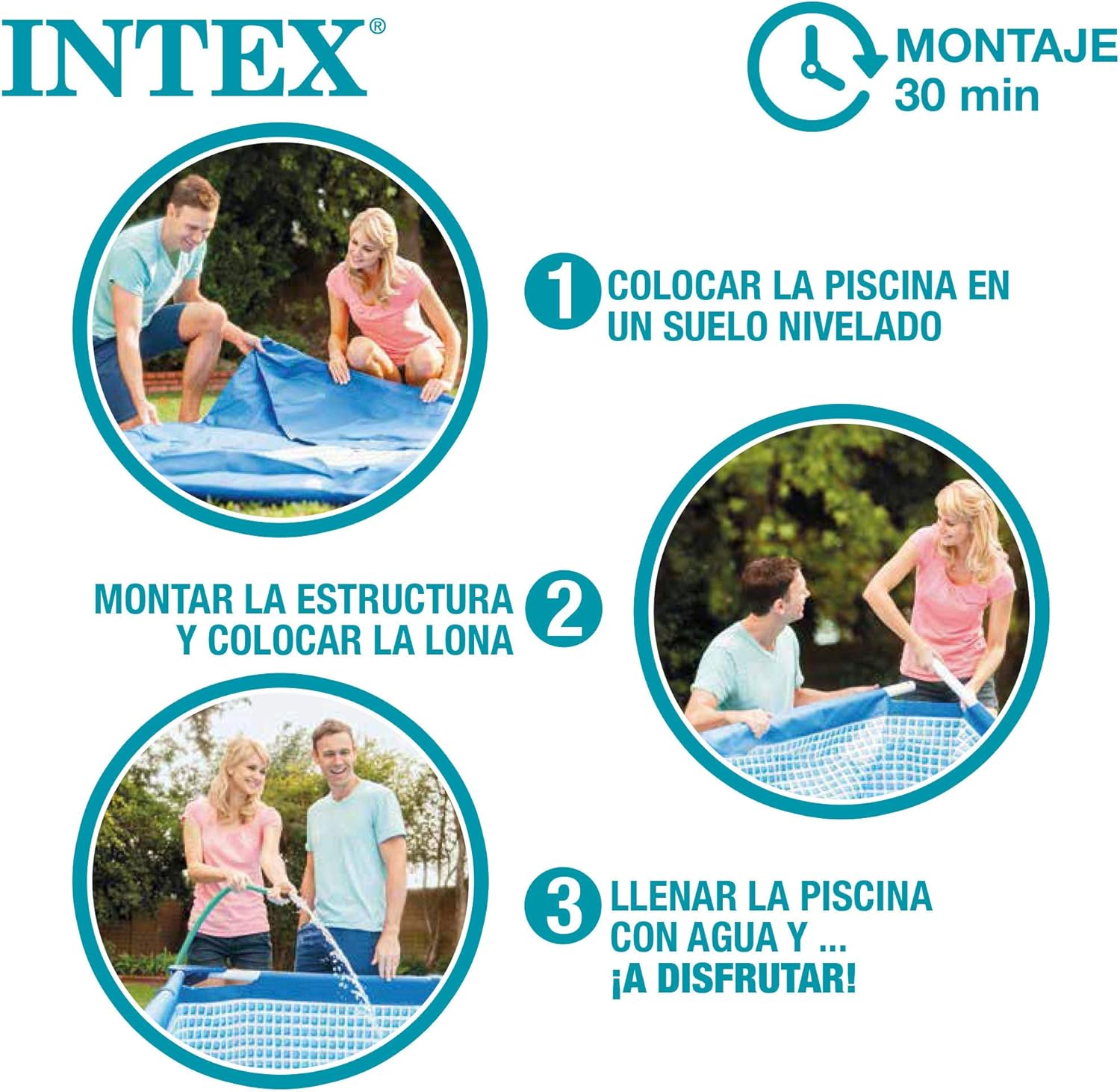 Intex 28271NP – Piscina Desmontable Small Frame 260 x 160 x 65 cm, 2.282 Litros, Azul