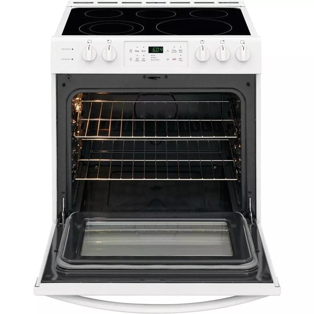 2025 Horno Eléctrico de 30 in. y 5.0 cu. ft. – Blanco con Vidrio Negro NVS
