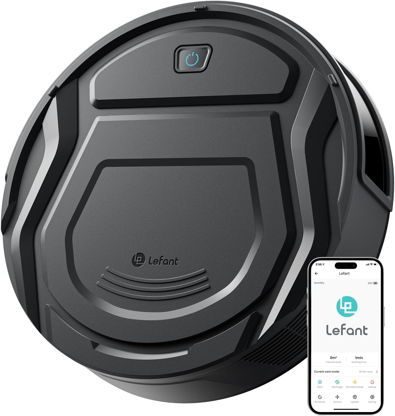 Robot Aspirador LEFANT M210 Pro 2200Pa, 120 Minutos de Autonomía, WiFi/App/Alexa, Sensor Mejorado Anti-Colisión y Anti-Caída, Navegación Inteligente, Delgado y Silencioso, 6 Modos de Limpieza