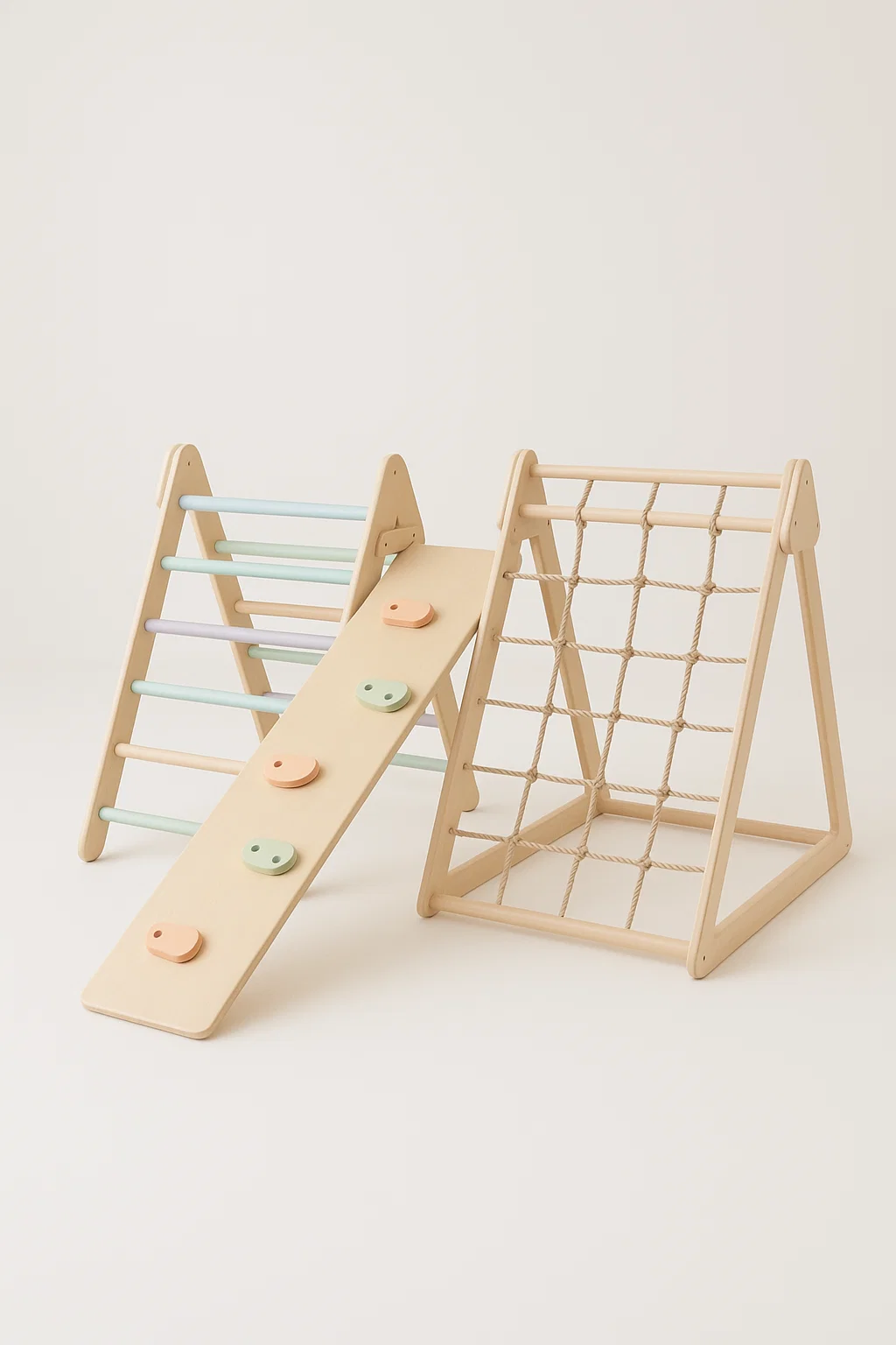 Juguete interior estructura de escalada madera natural infantil hogar 120×60×50 cm XVlQqbqu86bP