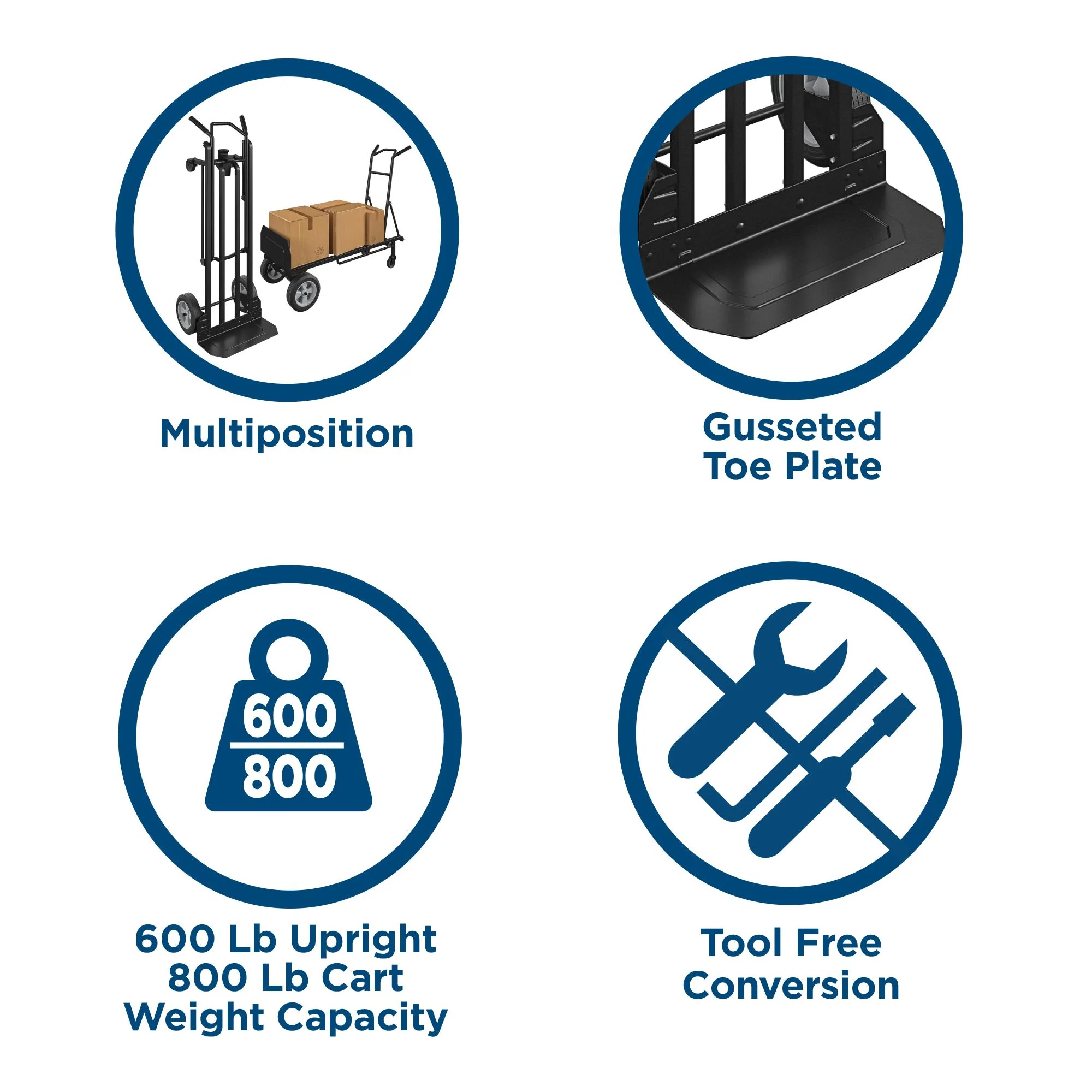 2025 Carretilla 2 en 1 COSCO robusta y versátil – Mejor maniobrabilidad, neumáticos antipinchazos, carga hasta 360 kg
