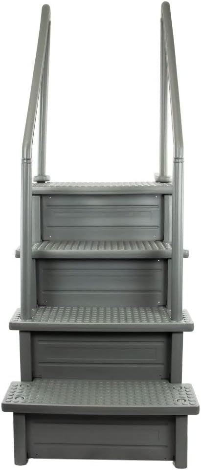 Escalones antideslizantes Aqua Select para piscinas elevadas | Azul | Para piscinas sobre tierra | Se pueden montar en terrazas de 48