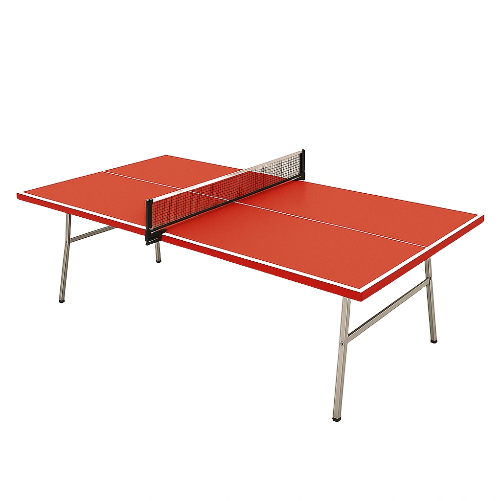 Mesa de ping pong, tablero rojo, estructura de metal gris 274x152.5x76 cm