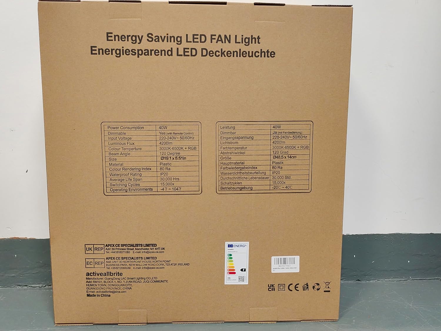 Ventilador de Techo Blanco activeallbrite, Motor DC 20W, Velocidad del Viento Ajustable con Control Remoto, Adecuado para Dormitorio y Habitación Infantil