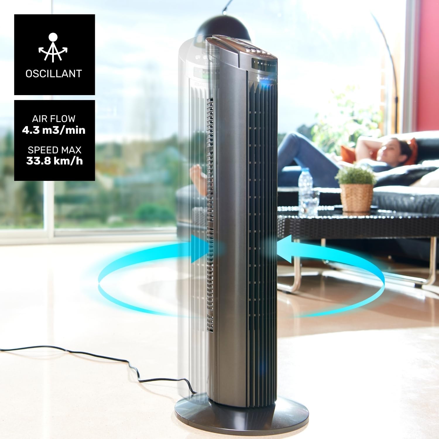 Ventilador de Torre Taurus - New Babel 50W, Altura 86 cm