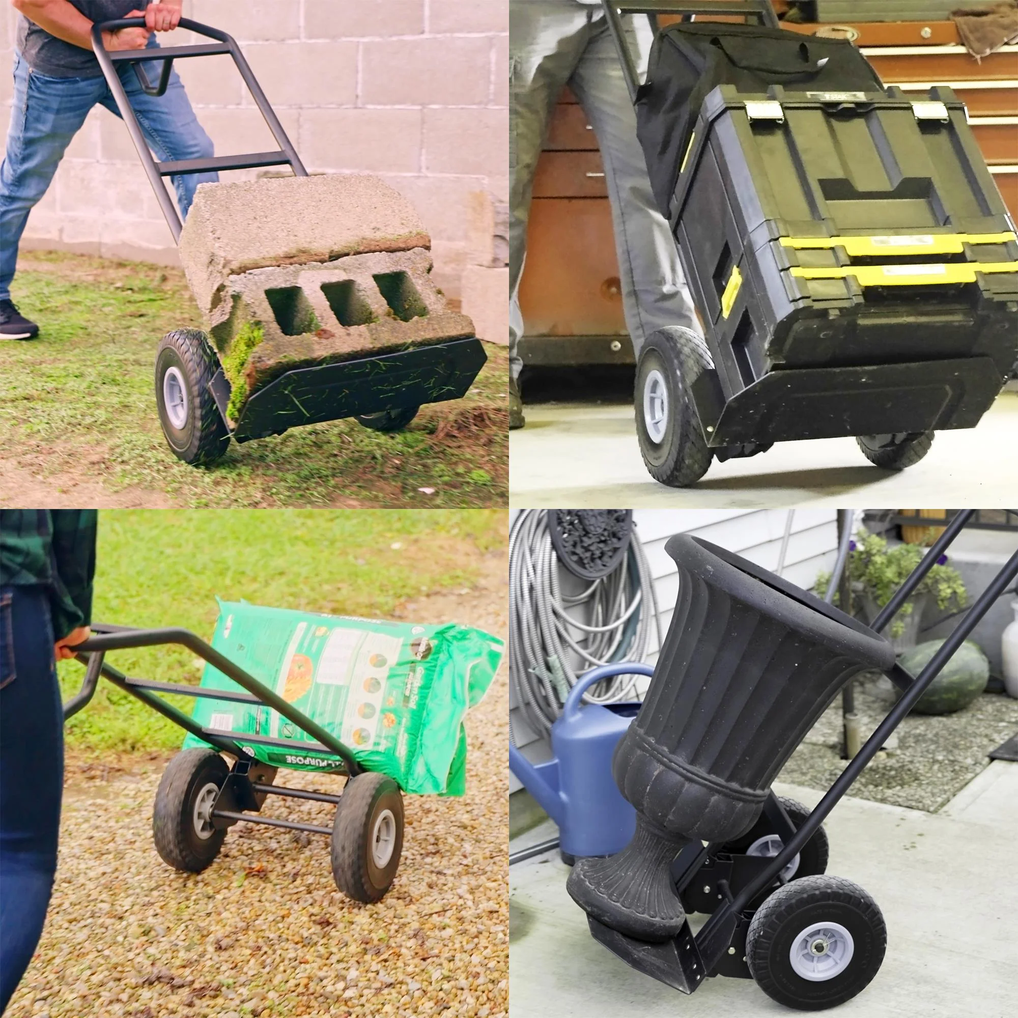 2025 Carretilla manual COSCO Load Assist con mango en P y ruedas antipinchazos, capacidad de carga 360 kg