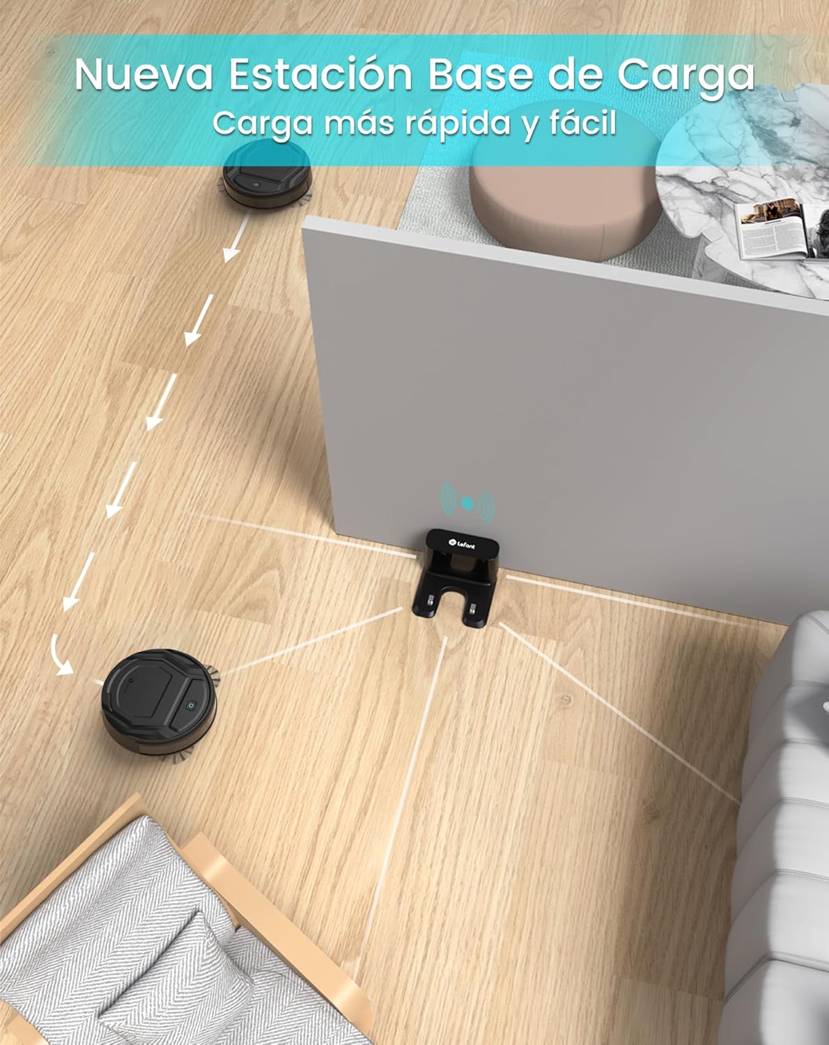 Robot Aspirador LEFANT M210 Pro 2200Pa, 120 Minutos de Autonomía, WiFi/App/Alexa, Sensor Mejorado Anti-Colisión y Anti-Caída, Navegación Inteligente, Delgado y Silencioso, 6 Modos de Limpieza
