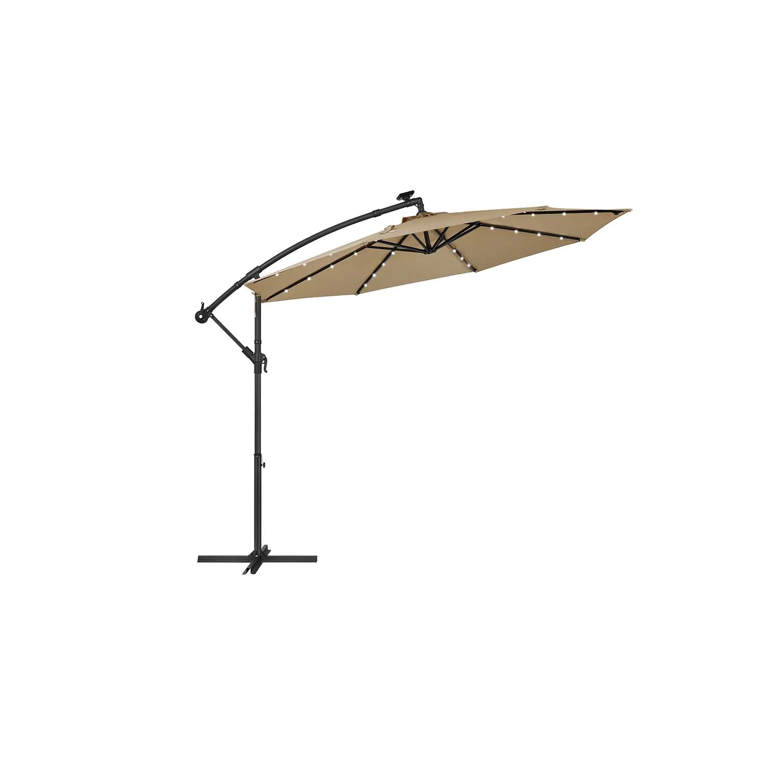 Sombrilla Terraza Exterior Descentralizada con Luces LED Energía Solar