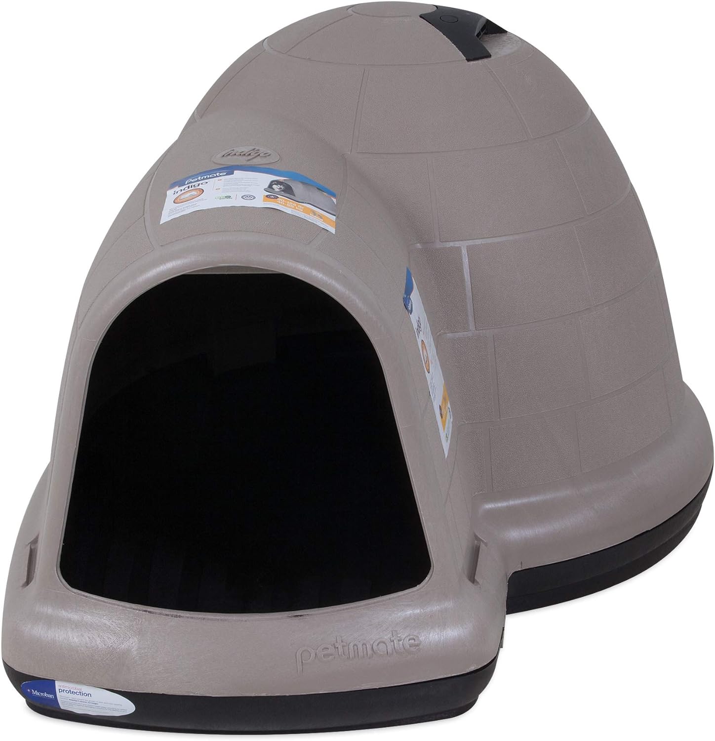 2025 Petmate Indigo Casa para Perros (Casa Tipo Igloo, Hecha en EE. UU. con 90% de Materiales Reciclados, Refugio para Mascotas con Protección para Todo Clima) para Perros Extra Grandes - 90 a 125 libras, Hecha en EE. UU.